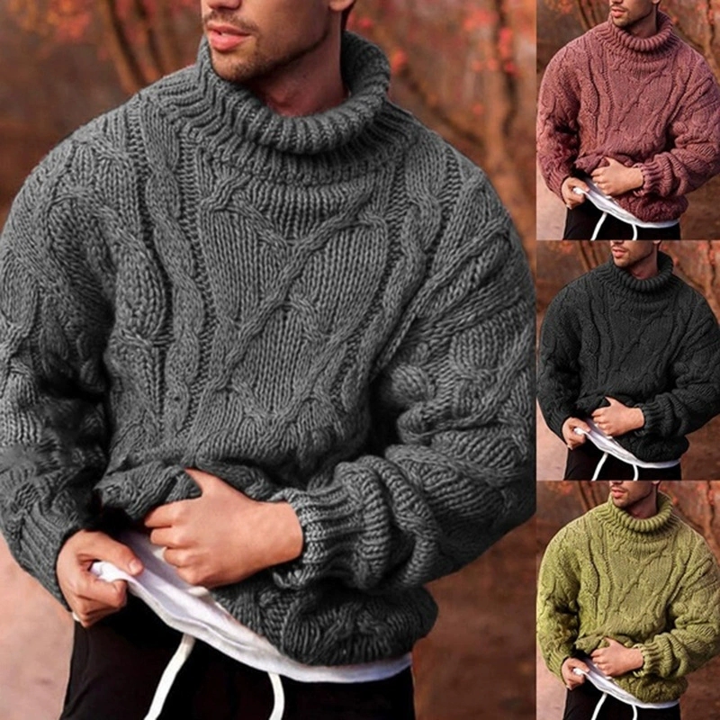 Turtleneck Sweater Men - Autumn and winter European and American