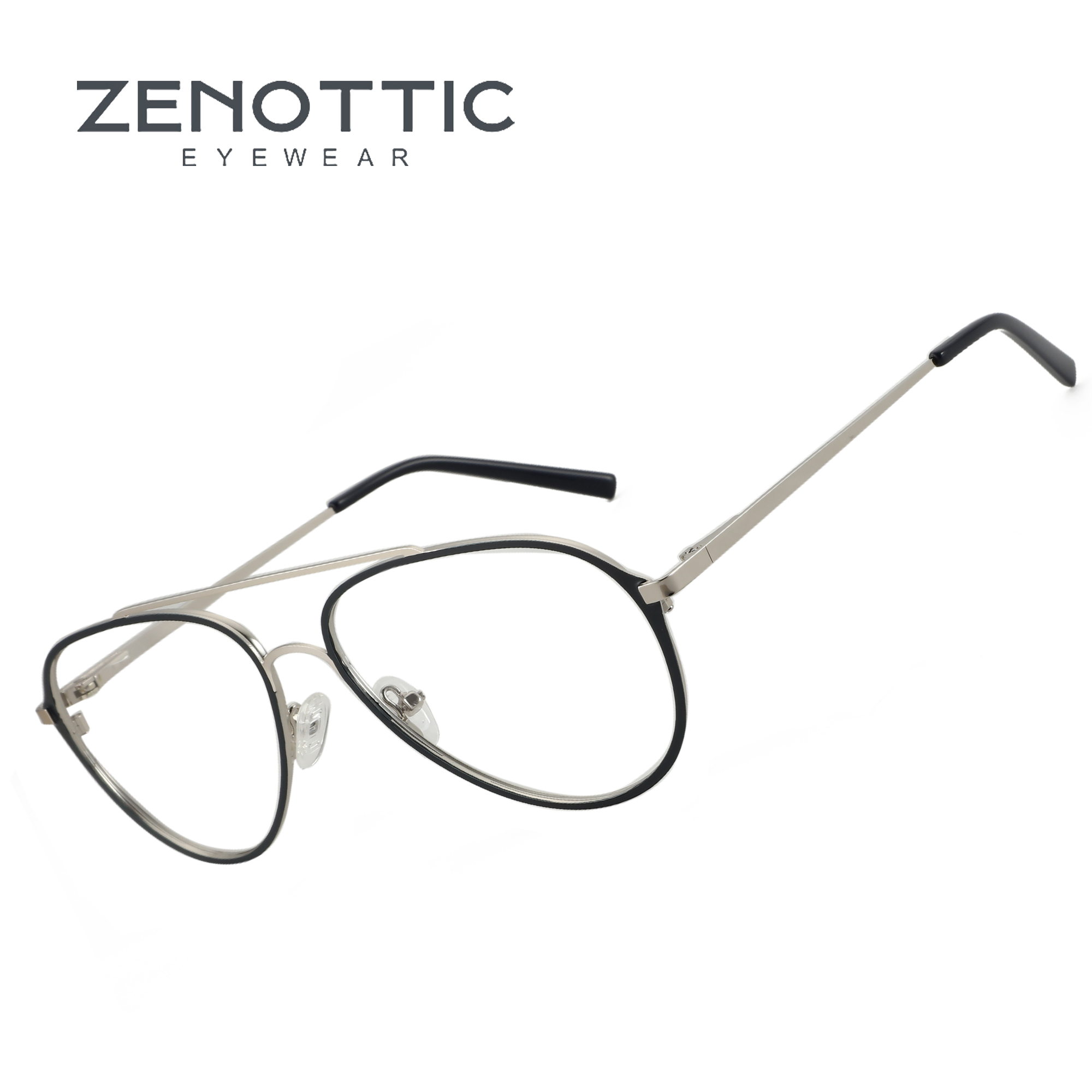 Men'S Fashion Non Prescription Glasses - ZENOTTIC New Fashion Pilot Optical Glasses