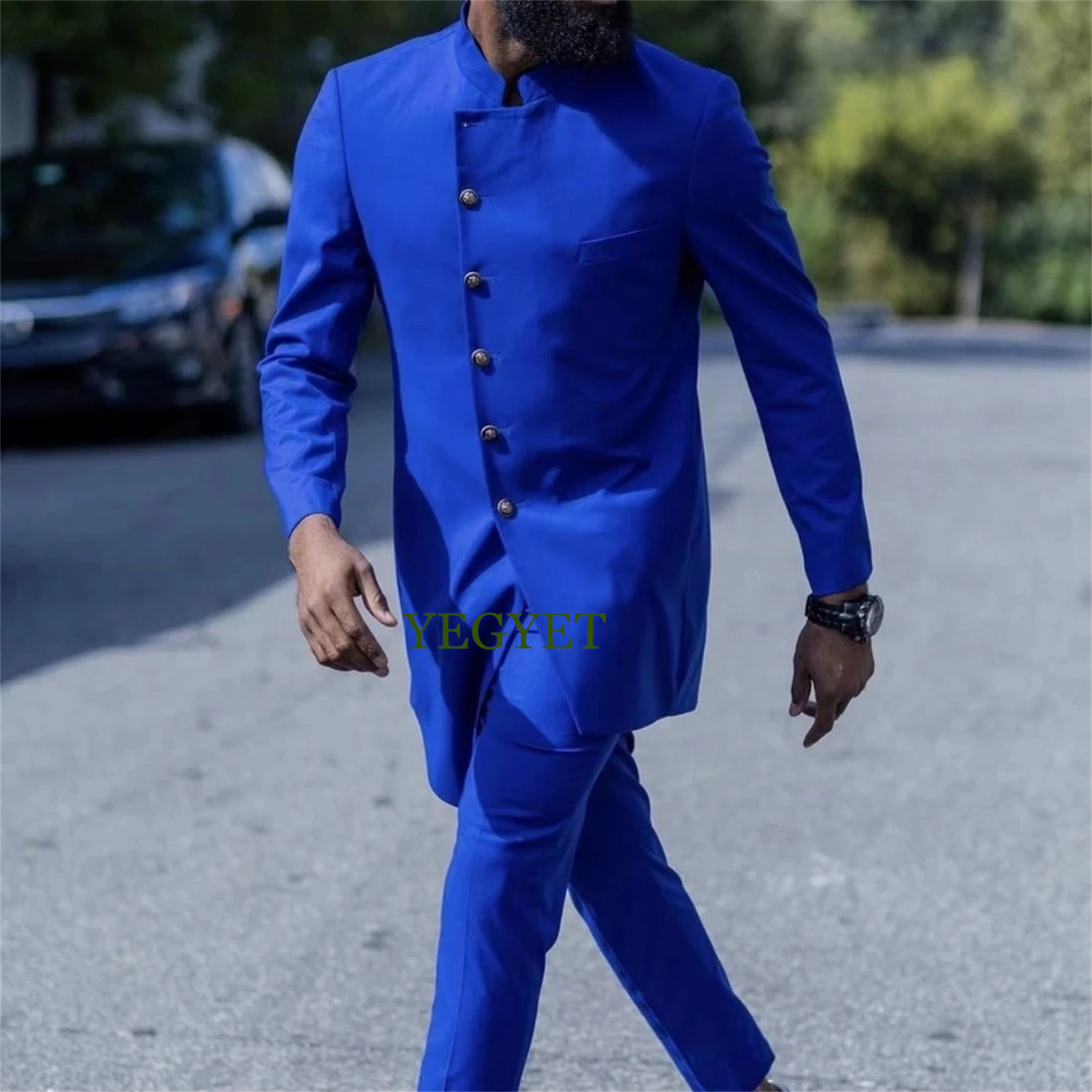 Slim Fit Blazer Men - Customized Royal Blue Slim Fit Tuxedo