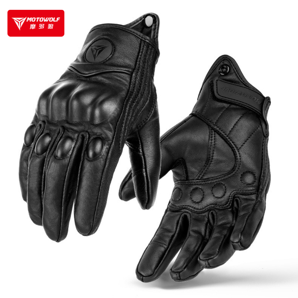 Men'S Fashion Gloves - New Vintage Leather Motorcycle Gloves Men