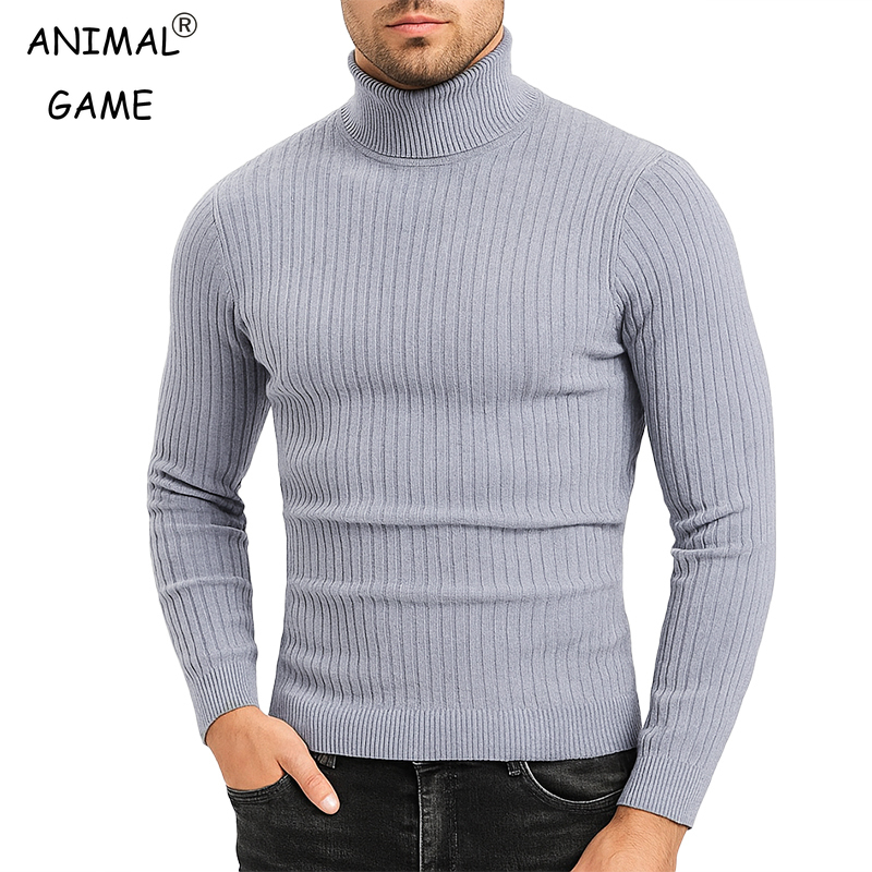 Turtleneck Sweater Men - Autumn Mens Sweaters Turtleneck Cable Knitted