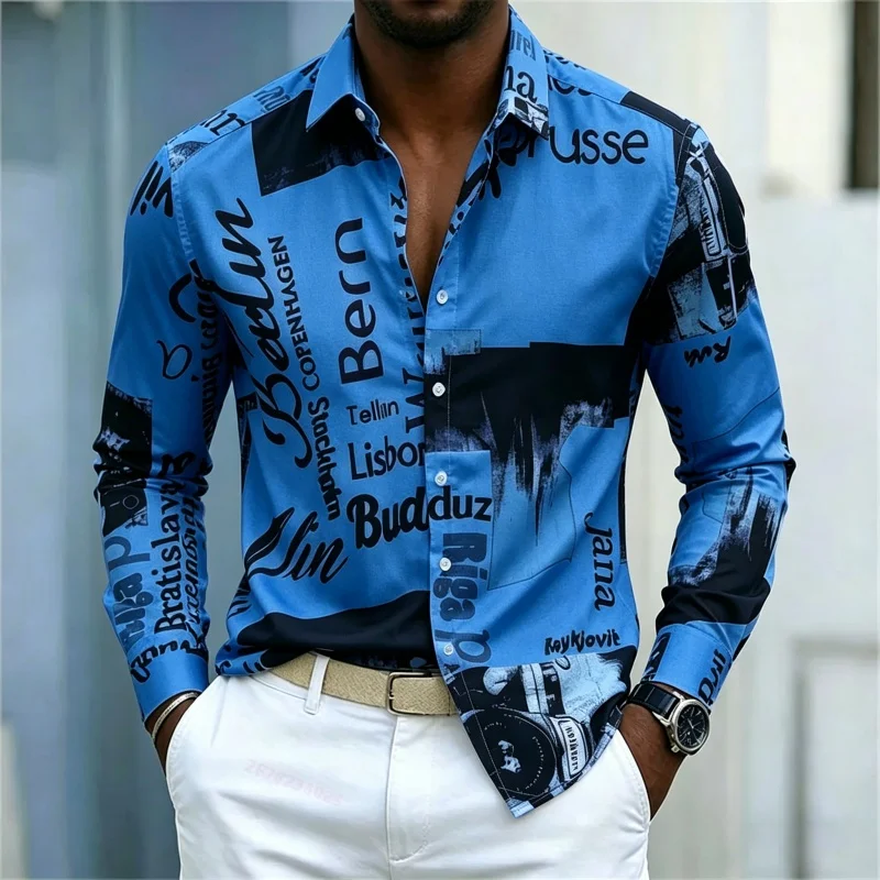Men's Printed Long-sleeve Shir - đánh giá và giá Mens Fashion Casual