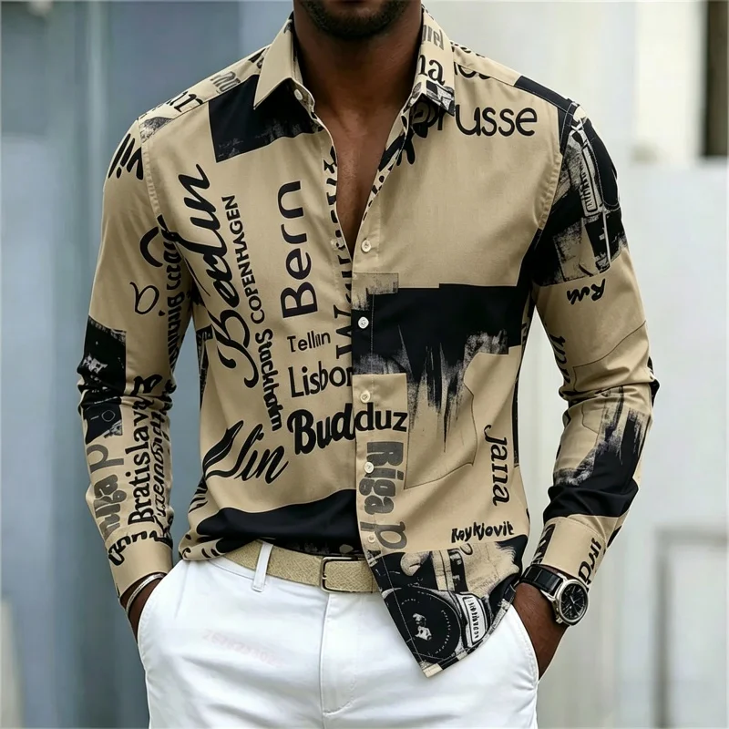 Men's Printed Long-sleeve Shir - đánh giá và giá Mens Fashion Casual