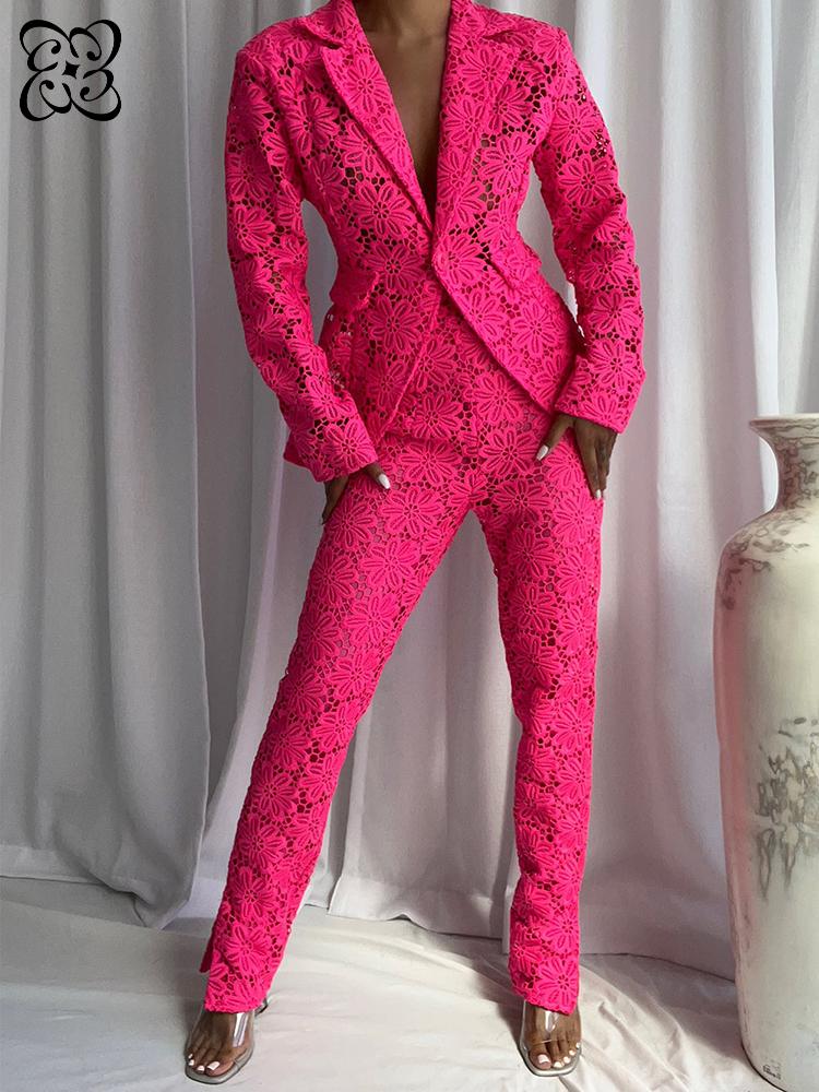 Hot Pink Lace Two Piece Set Fo - đánh giá và giá Slim Fit Blazer Men