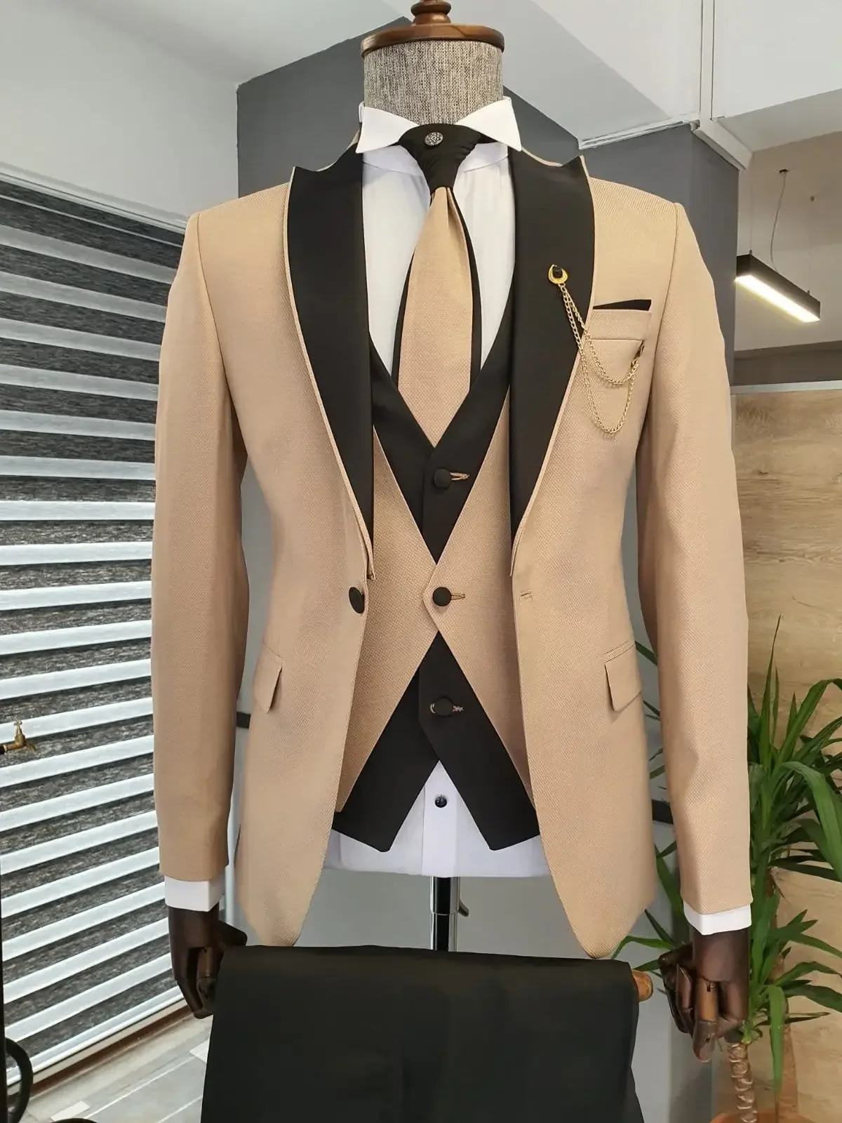 champagne Jacket Black Pant En - đánh giá và giá Slim Fit Blazer Men