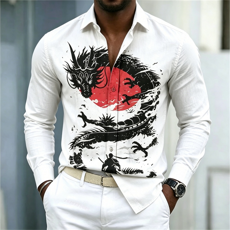 2026 New Men's Shirt White Bla - đánh giá và giá Mens Fashion Casual
