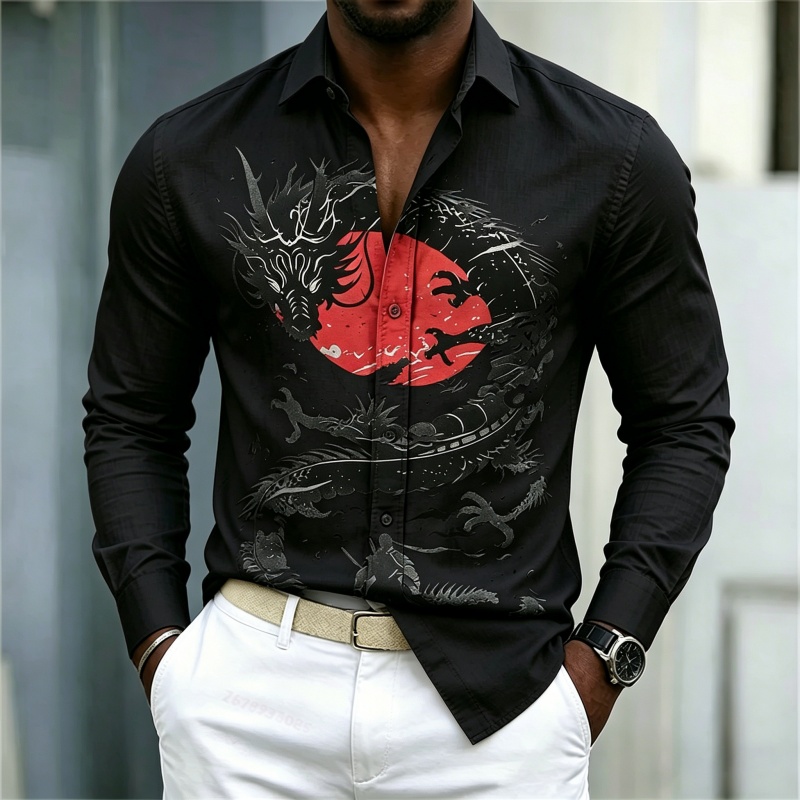 2026 New Men's Shirt White Bla - đánh giá và giá Mens Fashion Casual