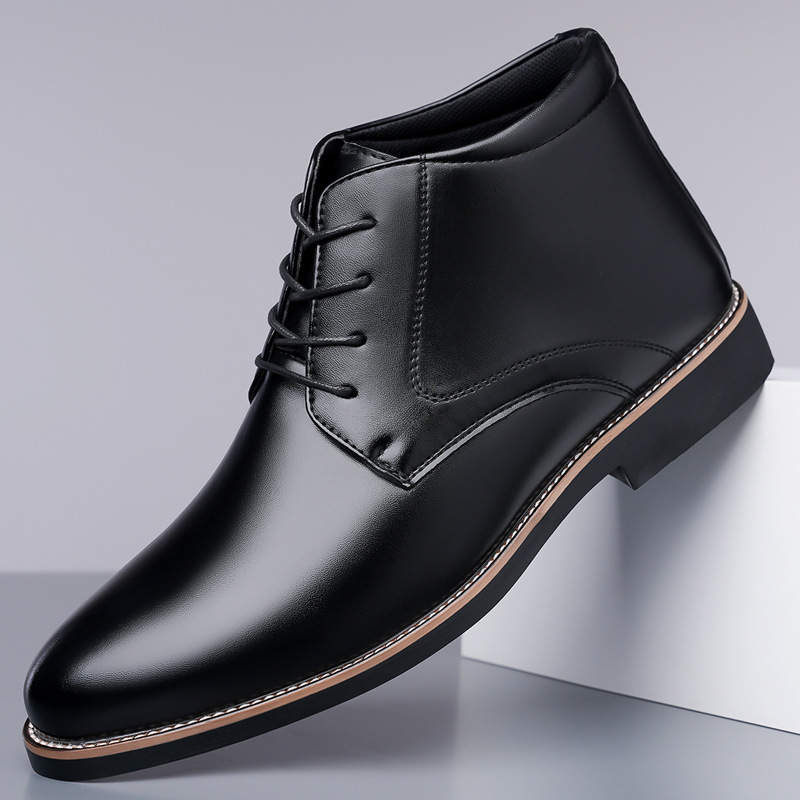 Men's high top leather boots,  - đánh giá và giá Mens Fashion Dress Shoes
