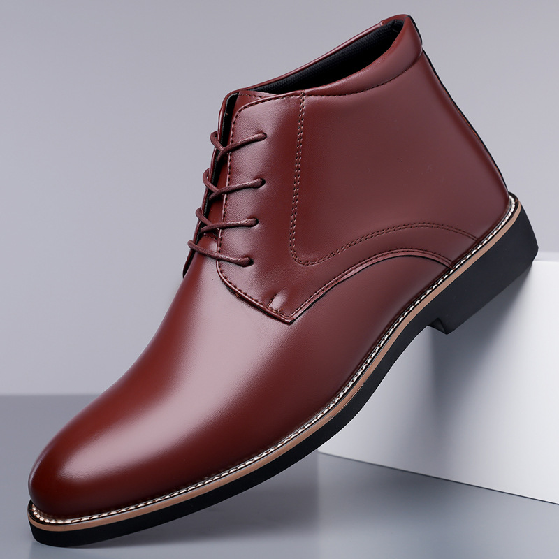 Men's high top leather boots,  - đánh giá và giá Mens Fashion Dress Shoes