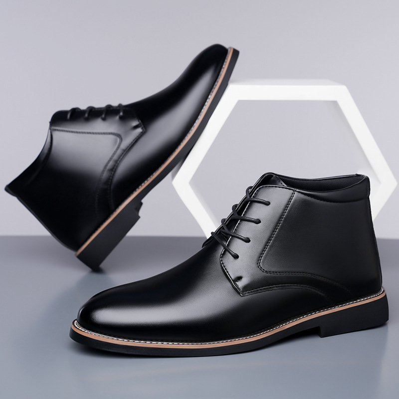 Men's high top leather boots,  - đánh giá và giá Mens Fashion Dress Shoes