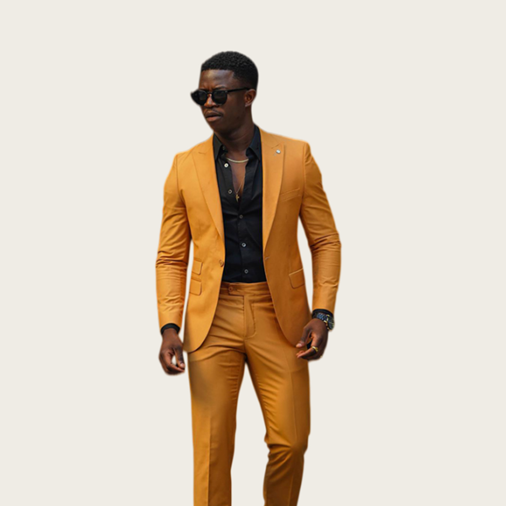 Mustard Yellow Men Suits 2Pcs  - đánh giá và giá Slim Fit Blazer Men