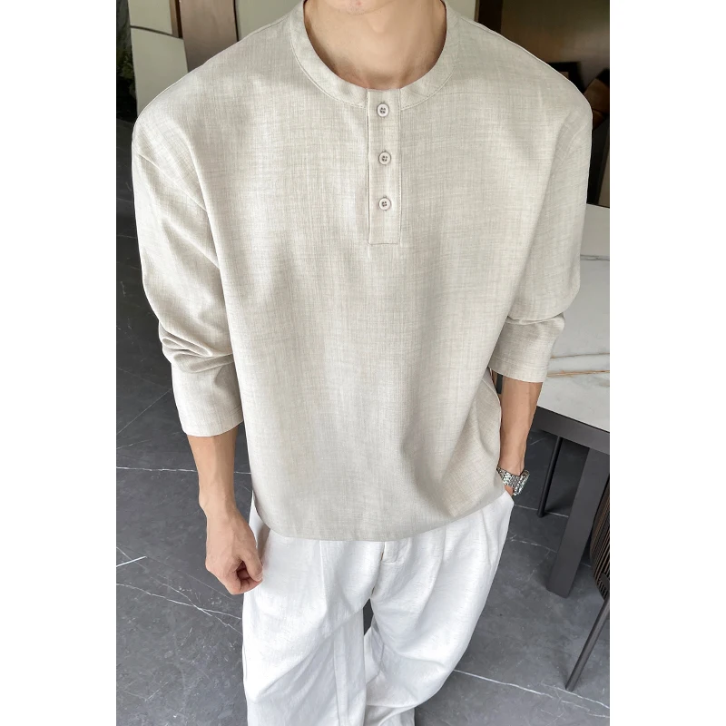 Mens Casual Faux Linen Henley  - đánh giá và giá Mens Fashion Casual