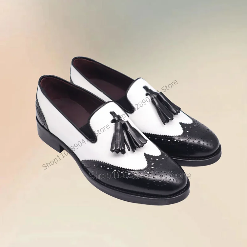 Black White Carving Design Tas - đánh giá và giá Mens Fashion Dress Shoes