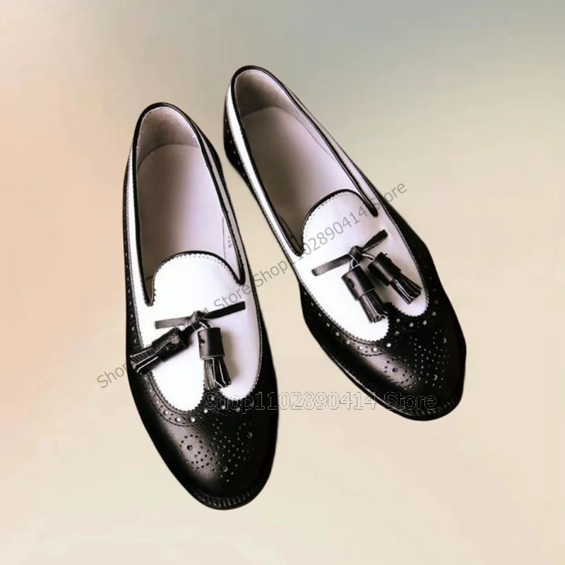 Black White Carving Design Tas - đánh giá và giá Mens Fashion Dress Shoes
