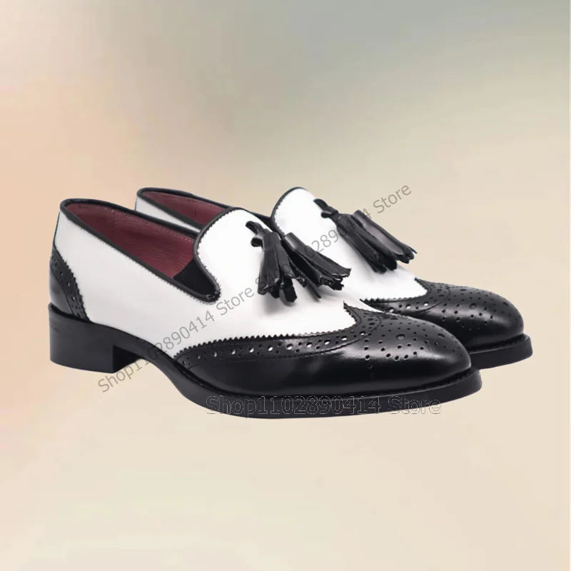 Black White Carving Design Tas - đánh giá và giá Mens Fashion Dress Shoes