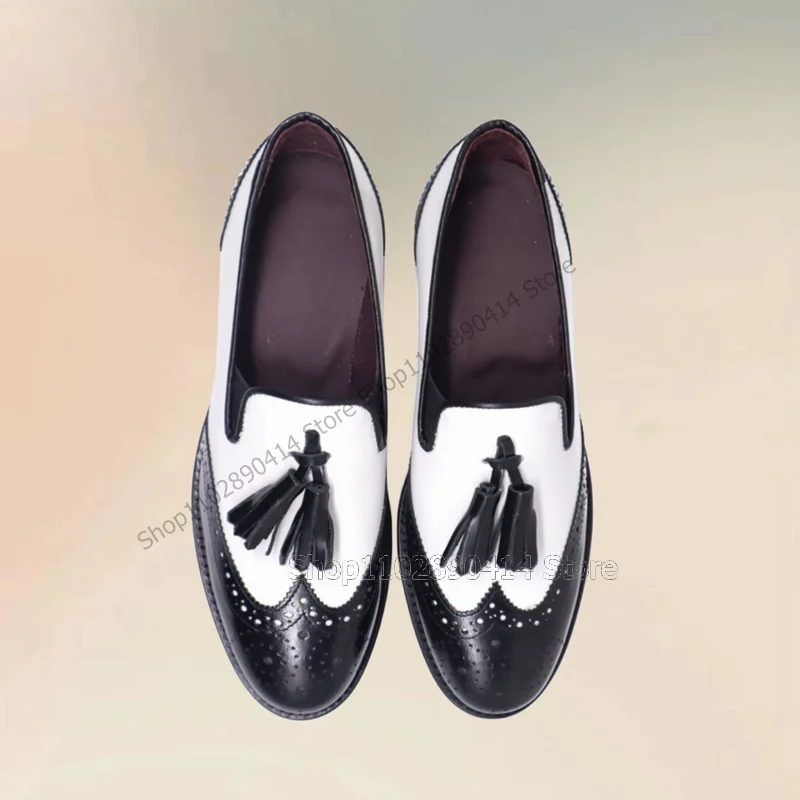 Black White Carving Design Tas - đánh giá và giá Mens Fashion Dress Shoes