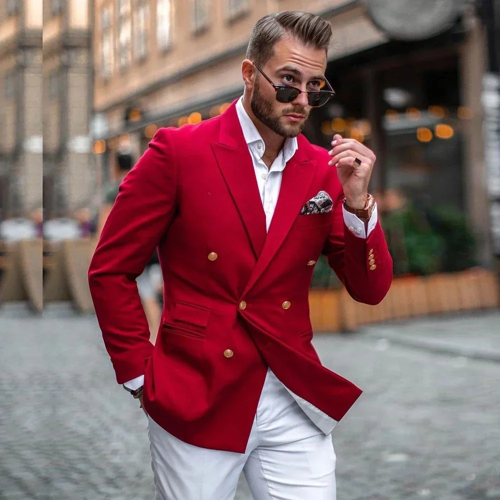 Red Jacket White Pant Double B - đánh giá và giá Slim Fit Blazer Men