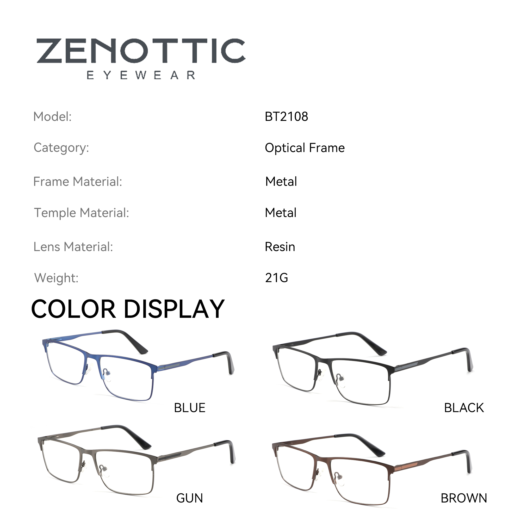 ZENOTTIC Men Alloy Optical Gla - đánh giá và giá Men'S Fashion Non Prescription Glasses