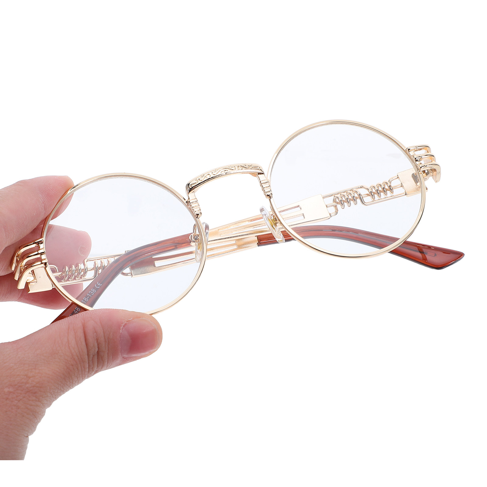 Vintage Round Metal Steampunk  - đánh giá và giá Men'S Fashion Non Prescription Glasses