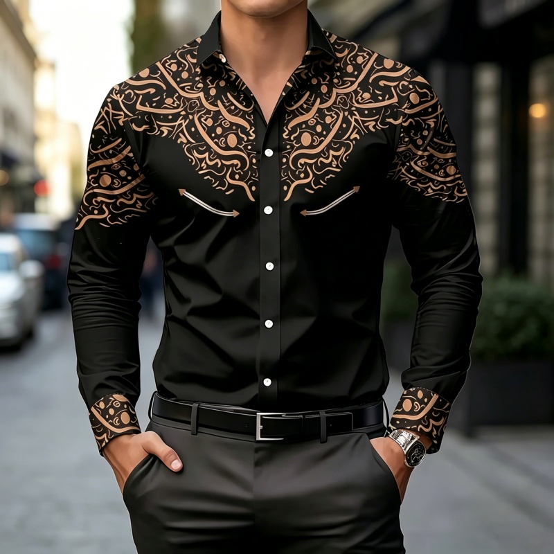 Black and White Contrast Print - đánh giá và giá Mens Fashion Casual