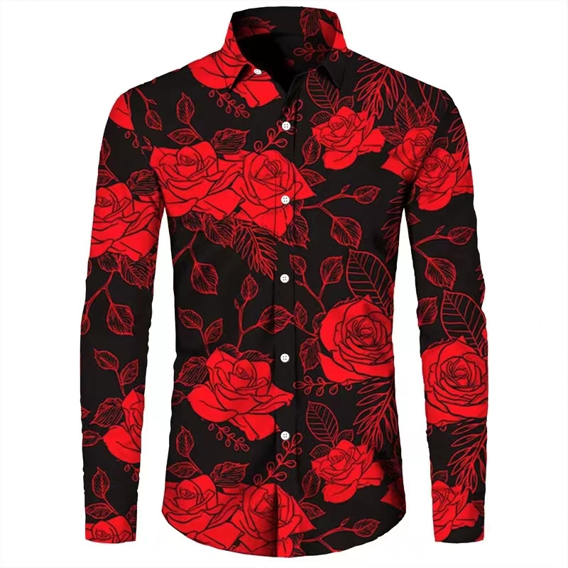Fashion Flowers 3D Print Men's - đánh giá và giá Mens Fashion Casual